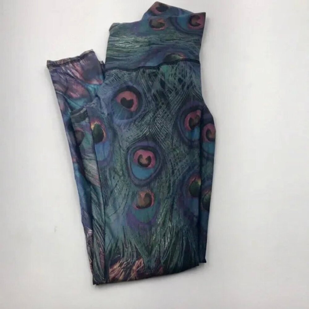 Blackjack Peacock Feather Print Yoga Legging